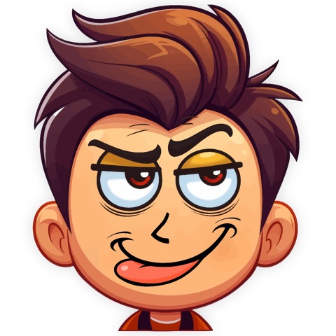 Preview for Cartoon-boy-mischievous-grin-emoji-creatures-template-1c7b3