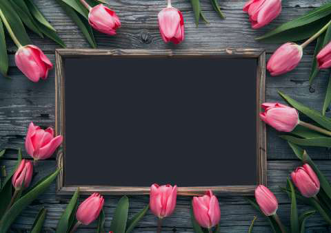 Preview for Pink-tulips-blackboard-frame-mothers-day-template-ce36a
