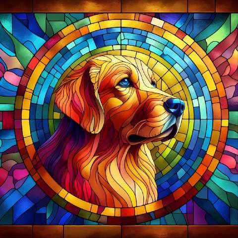 Preview for Stained-glass-dog-art-aiold-template-9c97f