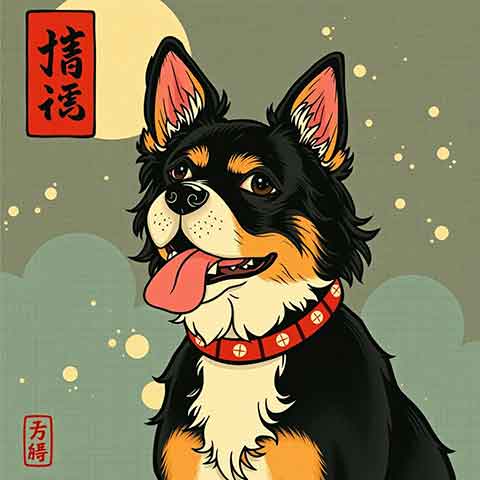 Preview for Happy-dog-red-collar-aiold-template-38b22