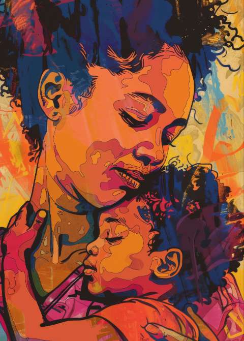 Preview for Mother-child-abstract-art-mothers-day-template-78c77