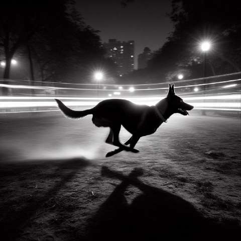 Preview for Dog-running-at-night-aiold-template-31285