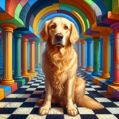 Preview for Golden-retriever-colorful-hallway-aiold-template-97e28