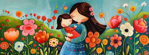 Preview for Mother-child-floral-garden-illustration-mothers-day-template-c00c7