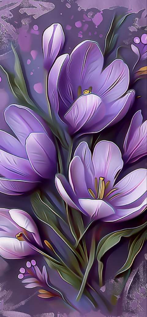Preview for Purple-crocus-flowers-mothers-day-template-e2850