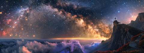 Preview for Tower-on-cliff-under-starry-sky-astrophotography-cover-template-109a5