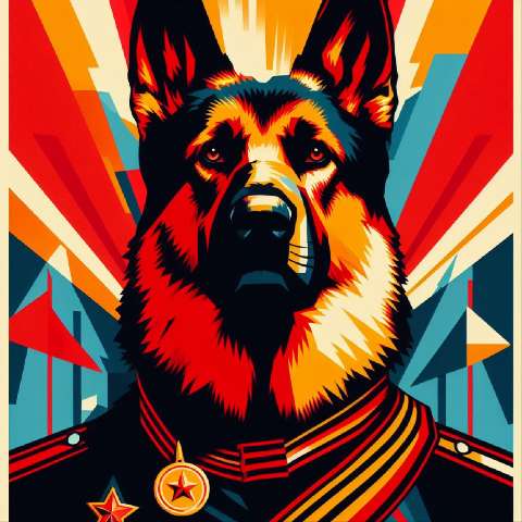 Preview for German-shepherd-military-art-aiold-template-32200