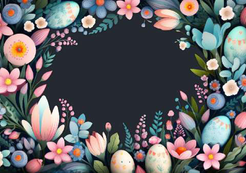 Preview for Easter-floral-frame-spring-template-5b4e1