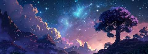 Preview for Cosmic-landscape-digital-art-astrophotography-cover-template-91f9f