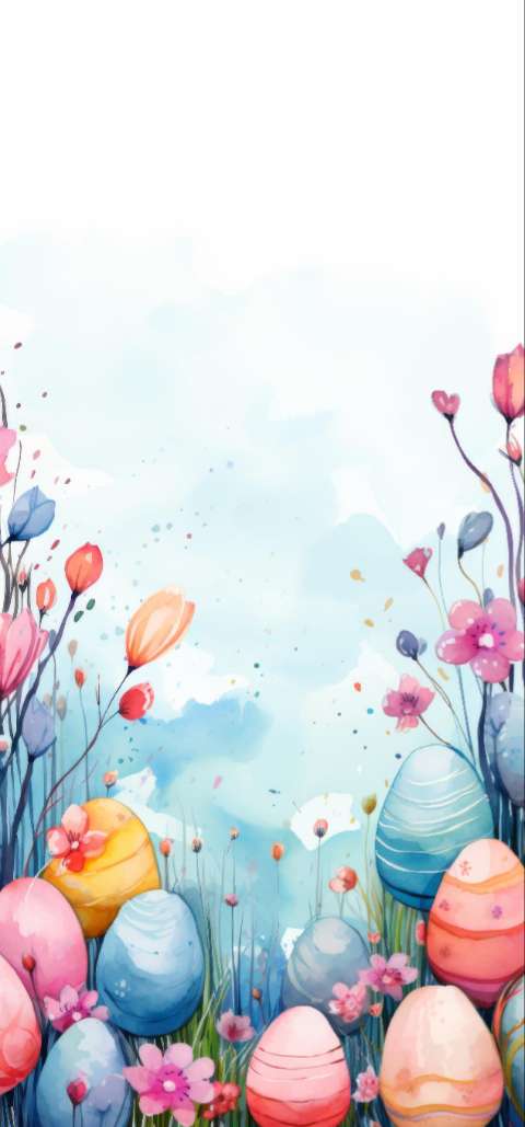 Preview for Easter-eggs-in-blooming-garden-easter-phone-template-0b4ee