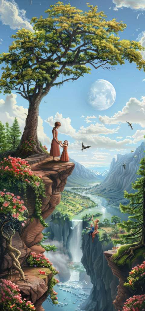 Preview for Serene-cliffside-landscape-mothers-day-template-93a55