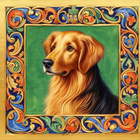Preview for Golden-retriever-ornate-portrait-aiold-template-b88c7