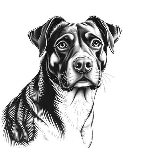 Preview for Black-and-white-dog-illustration-aiold-template-361aa
