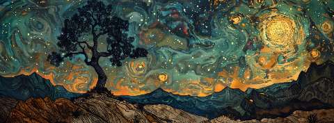 Preview for Starry-night-sky-art-template-astrophotography-cover-e0848