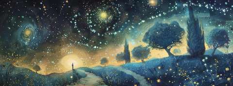 Preview for Cosmic-landscape-starry-night-astrophotography-cover-template-69d2a