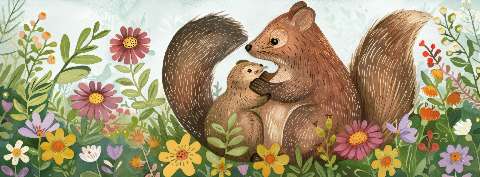 Preview for Squirrel-mother-baby-garden-mothers-day-template-864d0