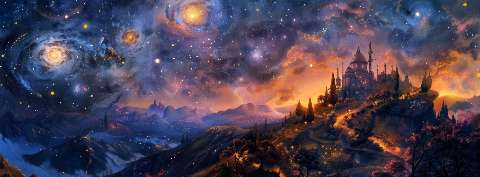 Preview for Fantasy-landscape-under-starry-night-sky-astrophotography-cover--114b2