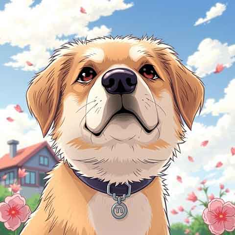 Preview for Dog-in-garden-illustration-aiold-template-d802e