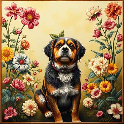 Preview for Dog-among-flowers-art-aiold-template-9f8d5