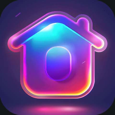 Preview for Neon-home-icon-design-neon-purple-template-10f9d