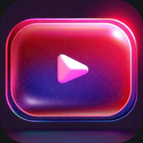 Preview for Neon-play-button-icon-video-app-template-68450