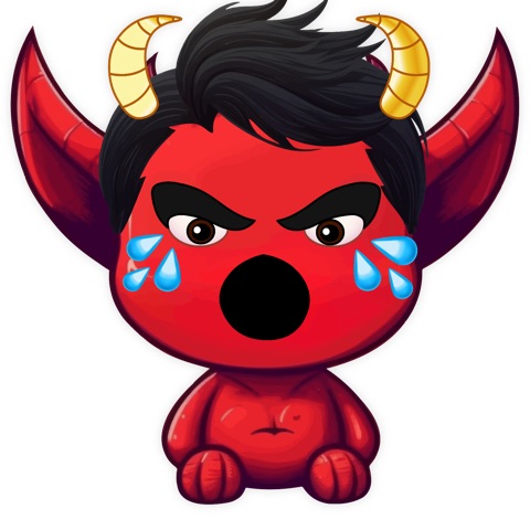 Preview for Crying-devil-cartoon-character-emoji-creatures-template-33ff9