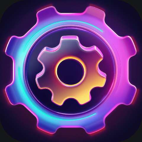 Preview for Neon-gear-icon-gradient-settings-app-template-07267