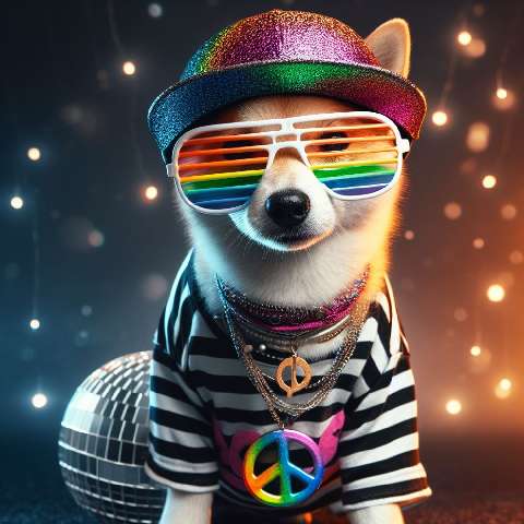 Preview for Rainbow-disco-dog-fashion-aiold-template-57560