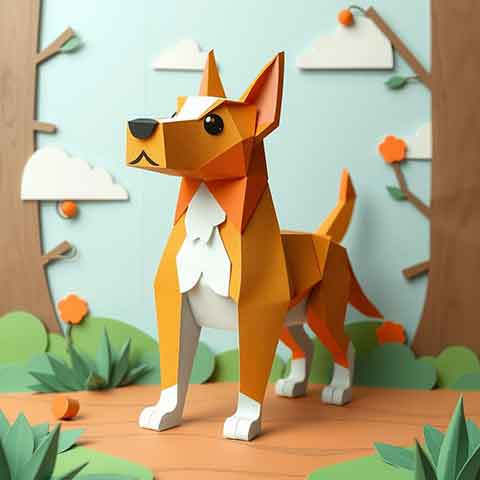 Preview for Paper-art-dog-in-nature-aiold-template-cab50