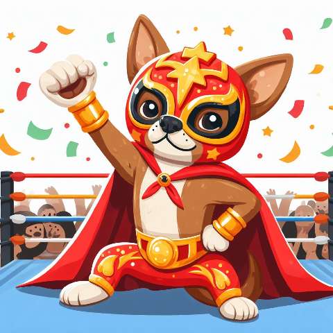 Preview for Cartoon-dog-luchador-victory-aiold-template-eb21b