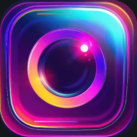 Preview for Vibrant-camera-lens-icon-neon-purple-template-aabcd