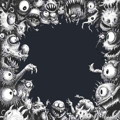 Preview for Monstrous-creatures-border-illustration-monster-frame-template-41b46