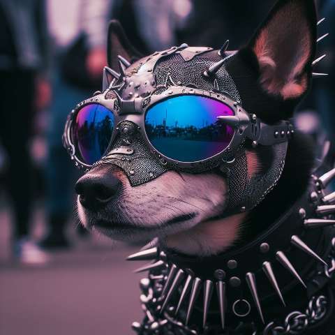 Preview for Punk-dog-cyberpunk-style-aifashion-template-0eea5