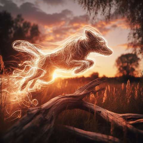 Preview for Glowing-wolf-sunset-leap-aiold-template-734e4