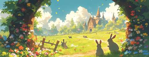 Preview for Serene-countryside-landscape-easter-facebook-template-555d5