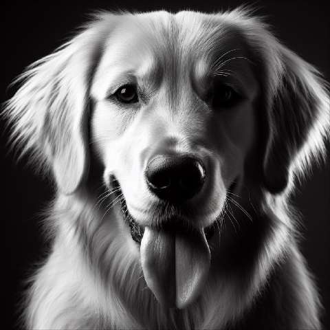 Preview for Golden-retriever-black-and-white-portrait-aiold-template-b341f