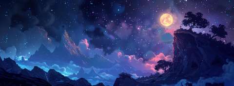 Preview for Moonlit-night-sky-art-astrophotography-cover-template-b09b1