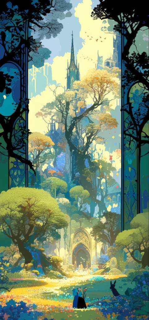 Preview for Enchanted-forest-landscape-easter-phone-template-06e82