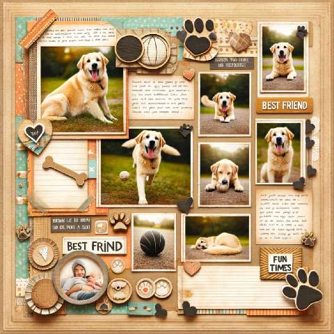 Preview for Golden-retriever-memories-scrapbook-aiold-template-1bcaf