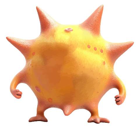 Preview for Orange-spiky-character-3d-render-whimsical-monster-template-3b080
