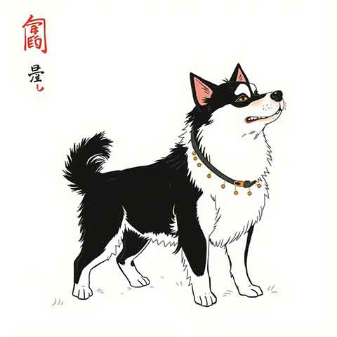 Preview for Black-and-white-dog-illustration-aiold-template-79fb5