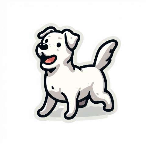 Preview for Cartoon-white-dog-illustration-aiold-template-5cb85