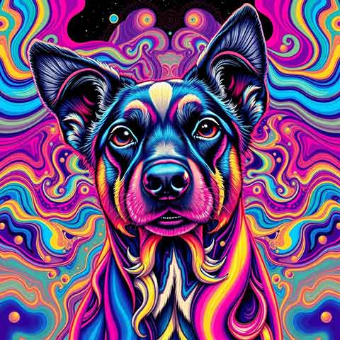 Preview for Psychedelic-dog-art-portrait-aiold-template-77995
