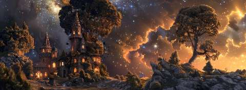 Preview for Mystical-castle-under-starry-night-sky-astrophotography-cover-te-2ace4