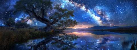 Preview for Night-sky-lake-reflection-astrophotography-cover-template-bf944