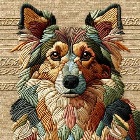 Preview for Embroidered-collie-portrait-aiold-template-4358b