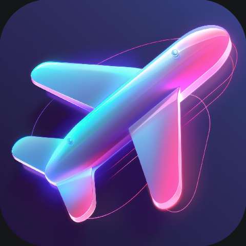 Preview for Glowing-airplane-icon-travel-app-template-aea2c