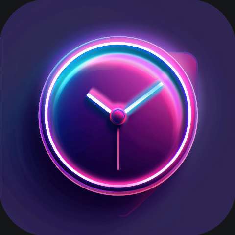 Preview for Neon-clock-icon-design-neon-purple-template-a1731