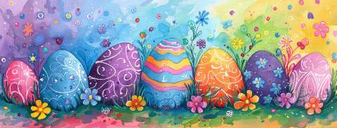 Preview for Easter-eggs-in-garden-easter-facebook-template-14f8b