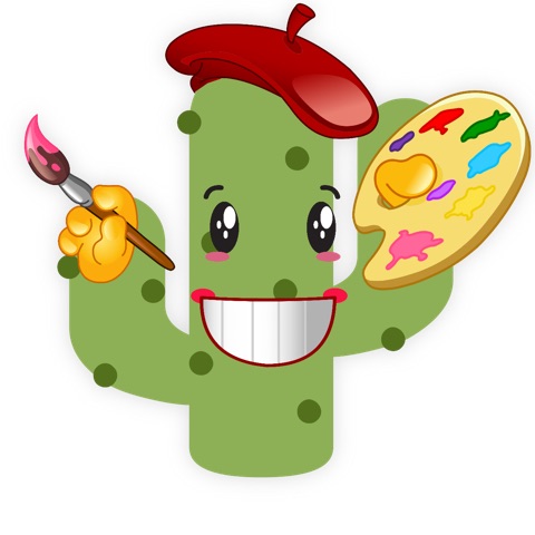 Preview for Cartoon-cactus-artist-emoji-creatures-template-67c86